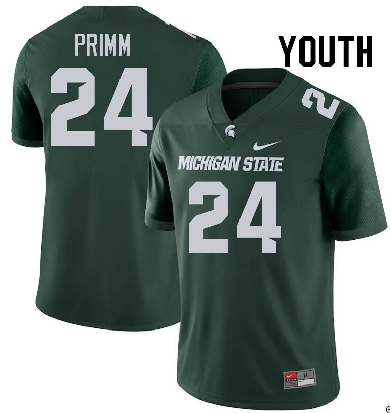 Youth #24 Davion Primm Michigan State Spartans College Football Jerseys Stitched-Green